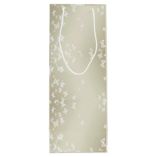 Sac Cadeau Pour Bouteille Papillons blancs (Dos)
