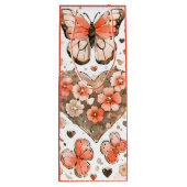 Sac Cadeau Pour Bouteille Papillons, Coeurs et Fleurs (Dos)