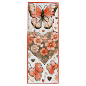 Sac Cadeau Pour Bouteille Papillons, Coeurs et Fleurs (Devant)
