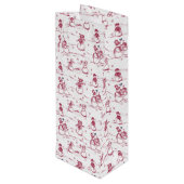 Sac Cadeau Pour Bouteille Parade des neiges - rouge (Dos Angle)