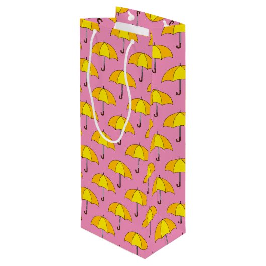 Sac Cadeau Pour Bouteille Parapluie jaune (Dos Angle)