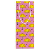 Sac Cadeau Pour Bouteille Parapluie jaune (Dos)