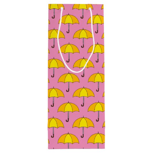 Sac Cadeau Pour Bouteille Parapluie jaune (Dos)