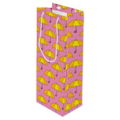 Sac Cadeau Pour Bouteille Parapluie jaune (Devant Angle)