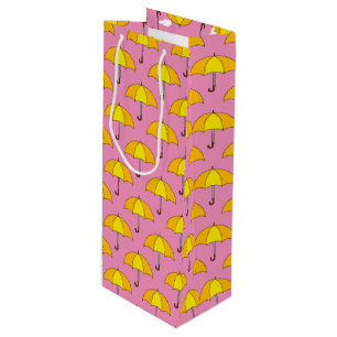 Sac Cadeau Pour Bouteille Parapluie Jaune