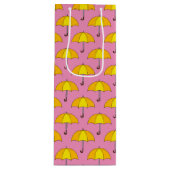 Sac Cadeau Pour Bouteille Parapluie jaune (Devant)