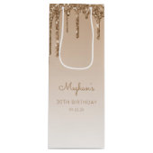 Sac Cadeau Pour Bouteille Parties scintillant 30th Birthday Gold (Devant)