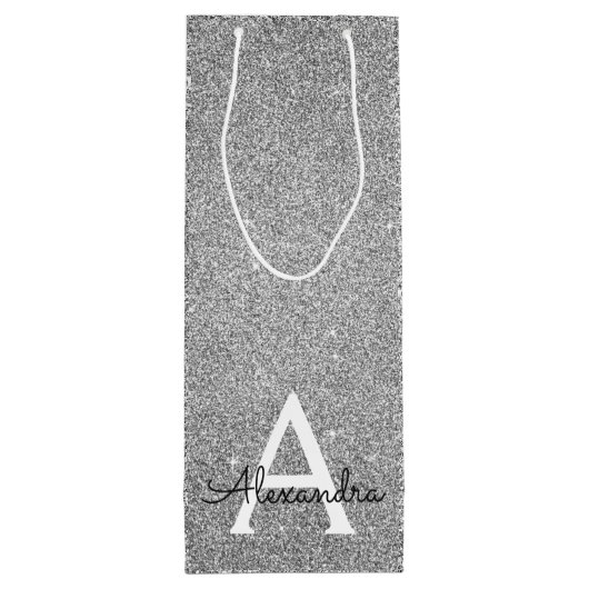 Sac Cadeau Pour Bouteille Parties scintillant d'anniversaire de l'Argent 25e (Dos)