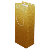 Sac Cadeau Pour Bouteille Parties scintillant en or Faux (Devant Angle)