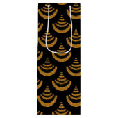 Sac Cadeau Pour Bouteille Parties scintillant Faux Black & Gold | Art déco (Devant)