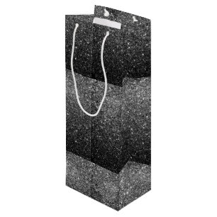Sac Cadeau Pour Bouteille Parties scintillantes élégantes de noir de Faux