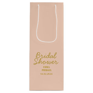 Sac Cadeau Pour Bouteille Pastel Peachy Favoriser Fête des mariées cadeau