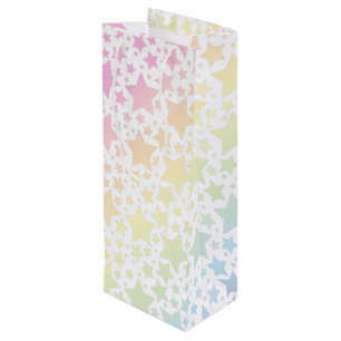 Sac Cadeau Pour Bouteille Pastel Rainbow Star Baby shower