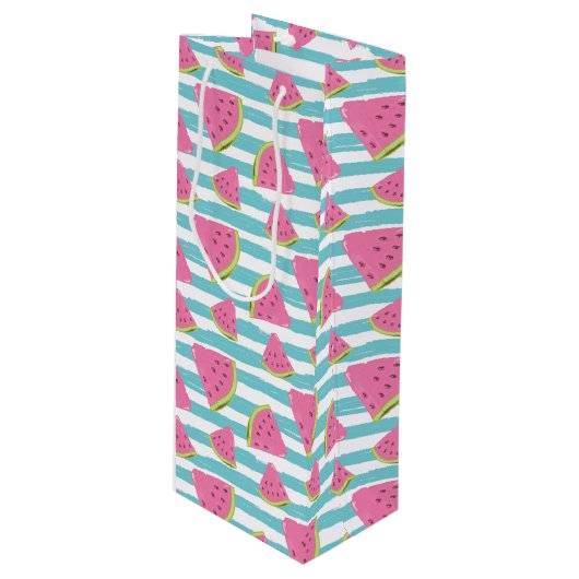 Sac Cadeau Pour Bouteille Pastèque (Devant Angle)