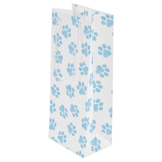 Sac Cadeau Pour Bouteille Patrouilles de Doodle, Paws de Chien, Paws Bébés B (Dos Angle)