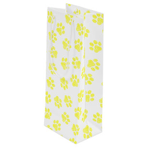 Sac Cadeau Pour Bouteille Patrouilles de Doodle, Paws de Chien, Paws Jaunes