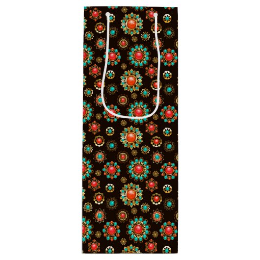 Sac Cadeau Pour Bouteille Pattern de Ethnic Brooches Seamless (Devant)