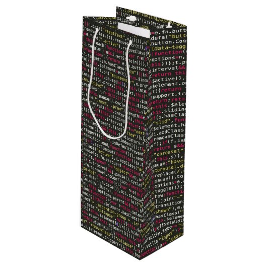 Sac Cadeau Pour Bouteille Patters de Developer (Devant Angle)