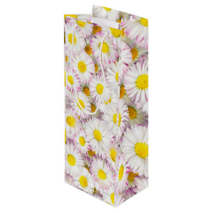 Sac Cadeau Pour Bouteille Patters Pink Purple Daisy Flower