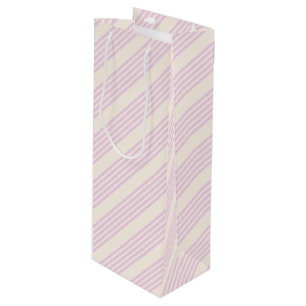 Sac Cadeau Pour Bouteille Peaches et crème cinq bandes motif