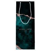 Sac Cadeau Pour Bouteille Peacock Green & Rose Gold Foil Félicitations (Dos)