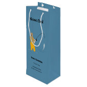 Sac Cadeau Pour Bouteille Pêche (Dos Angle)
