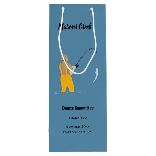 Sac Cadeau Pour Bouteille Pêche (Dos)