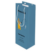 Sac Cadeau Pour Bouteille Pêche (Devant Angle)