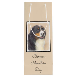 Sac Cadeau Pour Bouteille Peinture bernoise de chien de montagne - Art origi