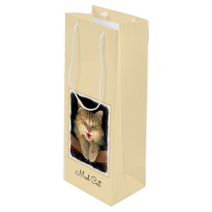 Sac Cadeau Pour Bouteille Peinture de chat Mad - Cute Original Cat Art