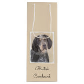 Sac Cadeau Pour Bouteille Peinture de linge bluetick - mignon chien original (Devant)