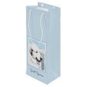 Sac Cadeau Pour Bouteille Peinture des Pyrénées - Art original du chien (Dos Angle)