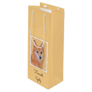 Sac Cadeau Pour Bouteille Peinture finlandaise Spitz - Jote Original Chien A