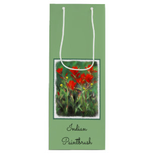 Sac Cadeau Pour Bouteille Peinture indienne de pinceau - Art Fleur original