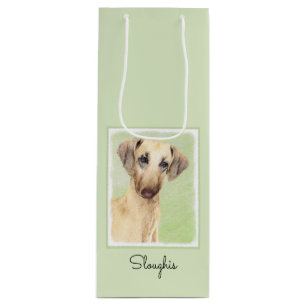 Sac Cadeau Pour Bouteille Peinture Sloughis - Joli art original pour chien
