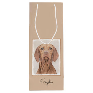 Sac Cadeau Pour Bouteille Peinture Vizsla - Joli art original chien
