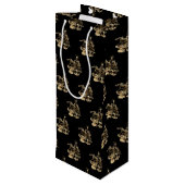 Sac Cadeau Pour Bouteille Père Noël avec Joyeux Arbre de Noël Motif Black Go (Dos Angle)