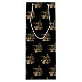 Sac Cadeau Pour Bouteille Père Noël avec Joyeux Arbre de Noël Motif Black Go (Dos)