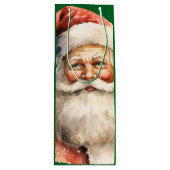 Sac Cadeau Pour Bouteille Père Noël rétro (Devant)