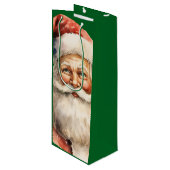 Sac Cadeau Pour Bouteille Père Noël rétro (Devant Angle)