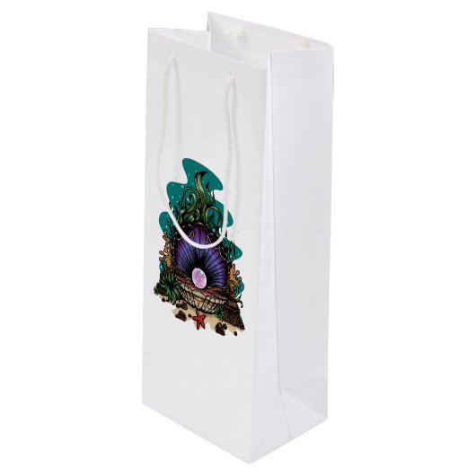 Sac Cadeau Pour Bouteille Perle De La Mer (Devant Angle)