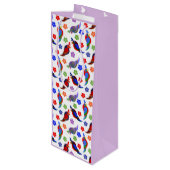 Sac Cadeau Pour Bouteille Perroquets et fleurs (Dos Angle)