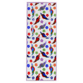 Sac Cadeau Pour Bouteille Perroquets et fleurs (Devant)