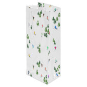 Sac Cadeau Pour Bouteille Personalized Custom text | Ski Holiday Skiers (Dos Angle)