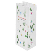 Sac Cadeau Pour Bouteille Personalized Custom text | Ski Holiday Skiers (Devant Angle)