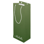 Sac Cadeau Pour Bouteille Personalized green (Dos Angle)