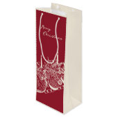 Sac Cadeau Pour Bouteille Personalized Merry Christmas Table Minimal Design (Dos Angle)