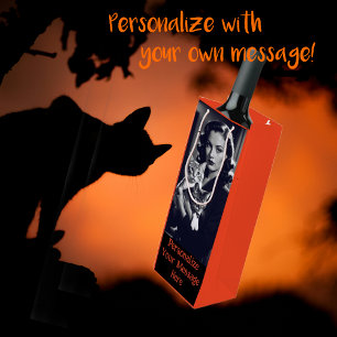 Sac Cadeau Pour Bouteille Personnalisée Crazy Cat Lady Halloween