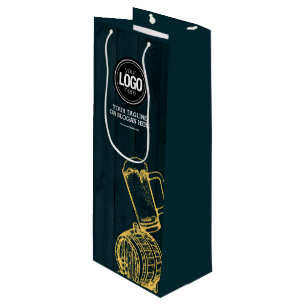Sac Cadeau Pour Bouteille Personnaliser le thème de la brasserie Dark Green
