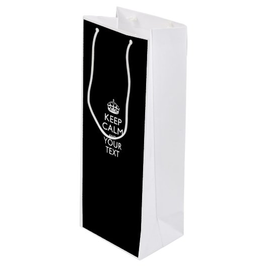 Sac Cadeau Pour Bouteille Personnalized KEEP CALM AND Your Creative Text (Devant Angle)